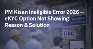 PM Kisan Ineligible Error 2026 – eKYC Option కనిపించకపోవడానికి అసలు కారణం & 100% Solution PM KISAN ERROR